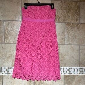 Lilly Pulitzer Bowen Lace Strapless Pink Dress 0
